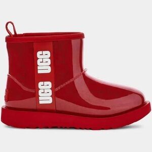 kids' ugg classic clear mini in the color samba red